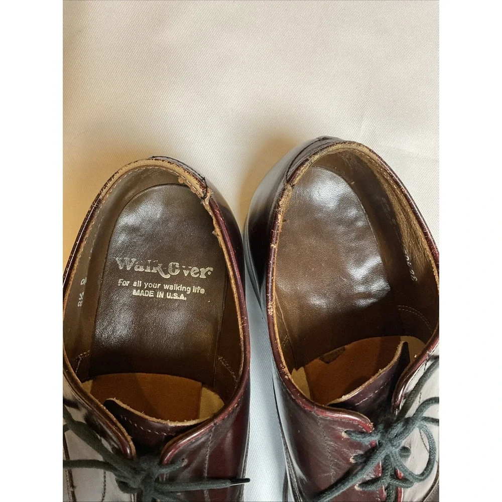 Walk-Over Cap Toe Oxfords Men's Size 8.5D  Burgundy Made In USA Model 8042E